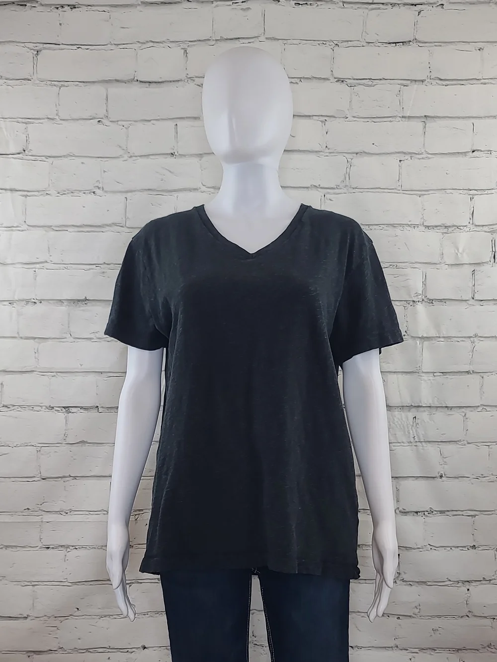 J Crew Mens' Soft Knit Cotton V-Neck Relaxed Field Knit Short Sleeve Tee Black